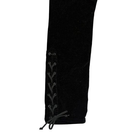 Hudson Nix High Rise Lace Hem Velvet Cropped Jeans in Black Star - Picture 4 of 8